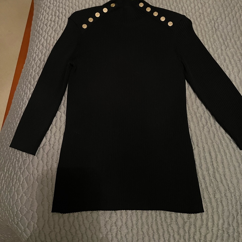 Maje black top with gold buttons